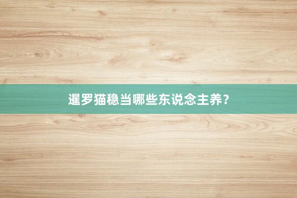 暹罗猫稳当哪些东说念主养？